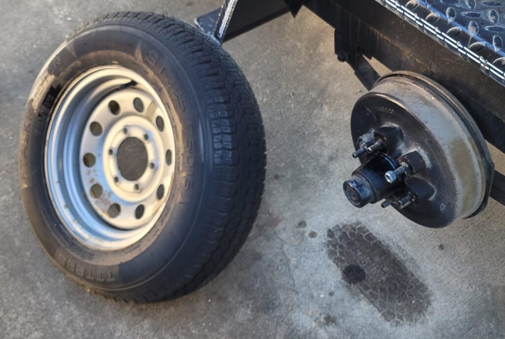 Tire removed from axle