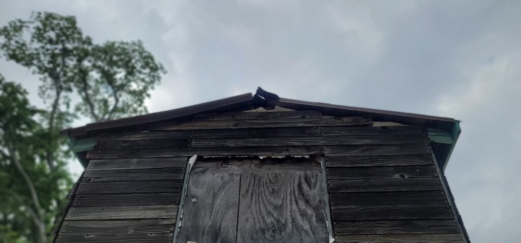 Detail of roof damage